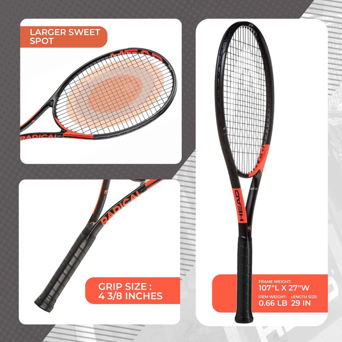 HEAD Ti. Radical Elite Tennis Racket | Pre-Strung | 4 3/8" Grip