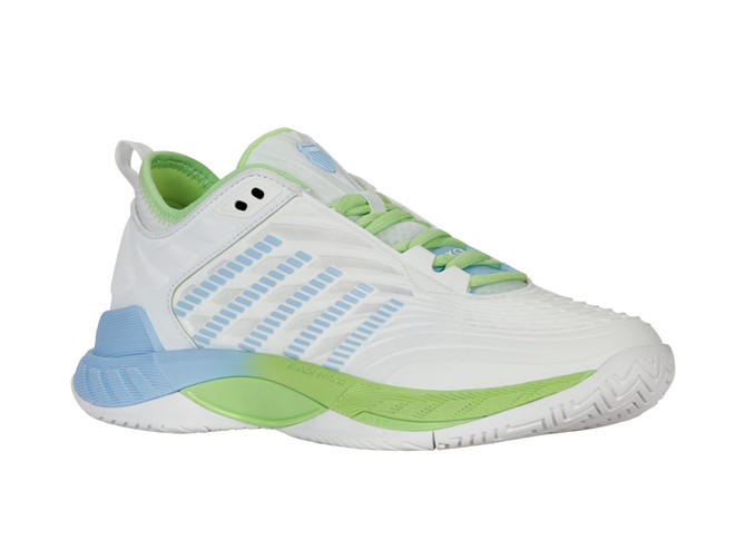 K-Swiss Women's Hypercourt Supreme 2 Tennis Shoe (Size 6.5, Lucent White/Dutch Canal/Paradise Green) (No Original Box)