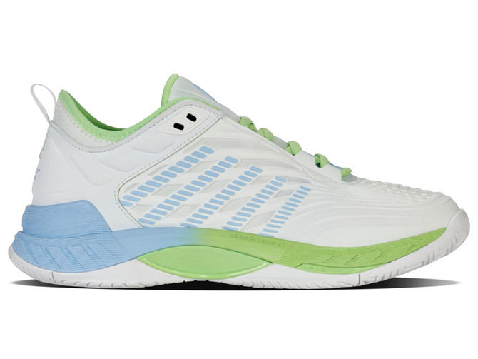 K-Swiss Women's Hypercourt Supreme 2 Tennis Shoe (Size 6.5, Lucent White/Dutch Canal/Paradise Green) (No Original Box)