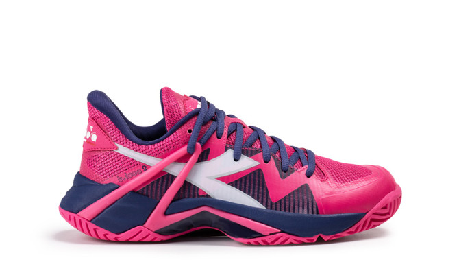 Diadora Women's B.Icon 2 All Ground Tennis Shoe (Size 7.5, Pink Yarrow/White/Blueprint) (No Original Box)