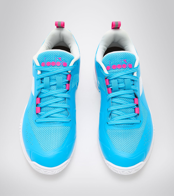 Diadora Women's Blushield Torneo All Ground Tennis Shoe (Size 7.5, Sky Blue/White) (No Original Box)