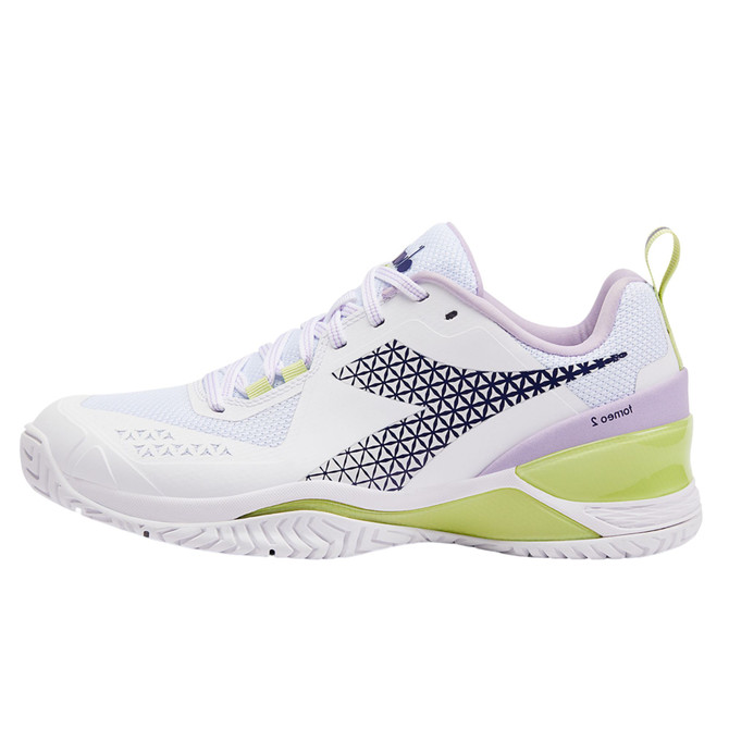 Diadora Women's Blushield Torneo 2 All Ground Tennis Shoe (Size 11.5, White/Astral Aura) (No Original Box)