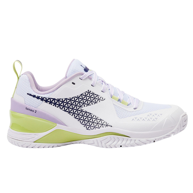 Diadora Women's Blushield Torneo 2 All Ground Tennis Shoe (Size 11.5, White/Astral Aura) (No Original Box)