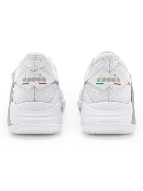 Diadora Women's B.Icon 2 All Ground Tennis Shoe (Size 11.5, White/Silver) (No Original Box)