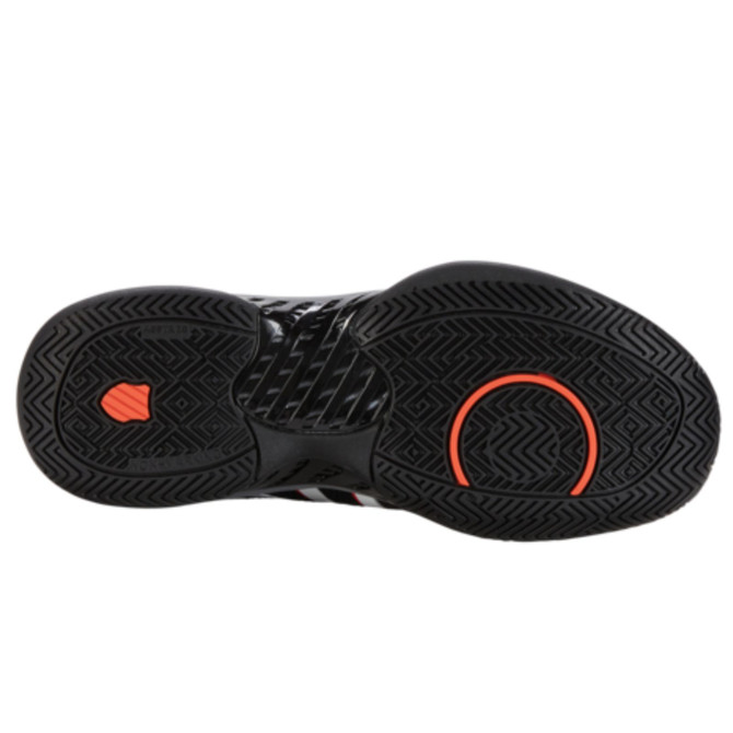 K-Swiss Men's Pickleball Supreme (Size 8.5 Jet Black/Steel Gray/Spicy Orange) (No Original Box)
