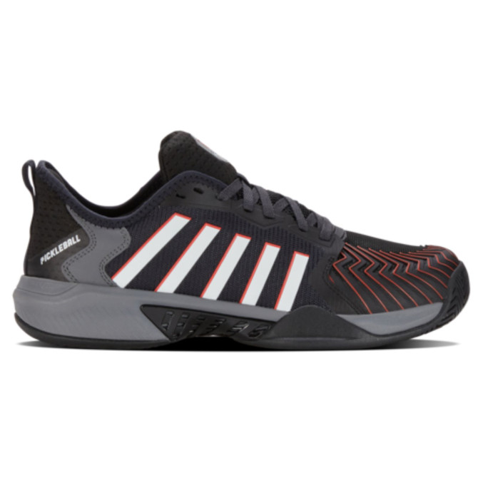 K-Swiss Men's Pickleball Supreme (Size 8.5 Jet Black/Steel Gray/Spicy Orange) (No Original Box)