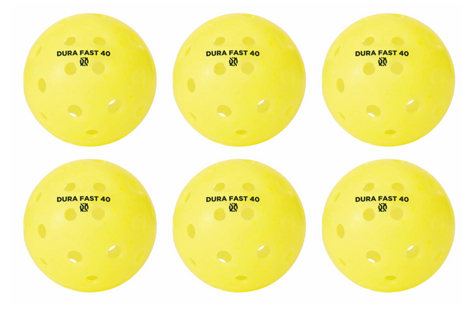Dura Fast 40 Pickleballs | Outdoor pickleball balls | Yellow| Pack of 6 | USAPA Approved and Sanctioned for Tournament Play, Professional Perfomance