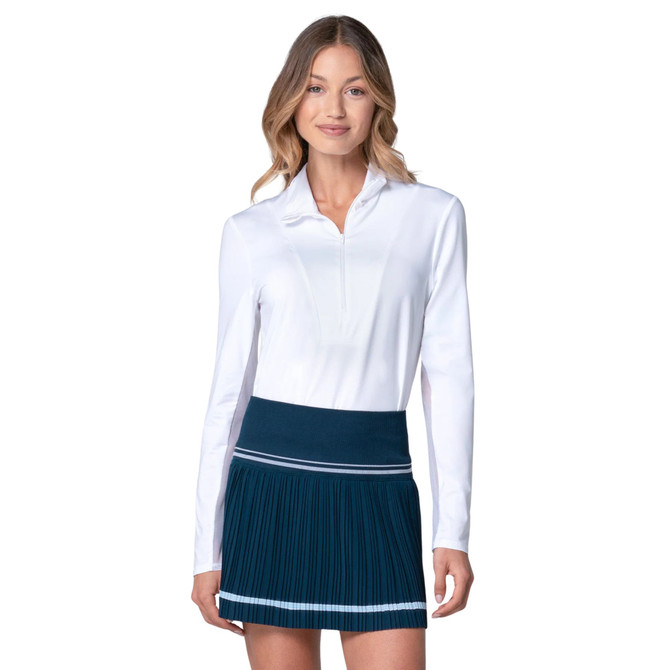 Lucky in Love Women’s Free Play Zip Long Sleeve Top 