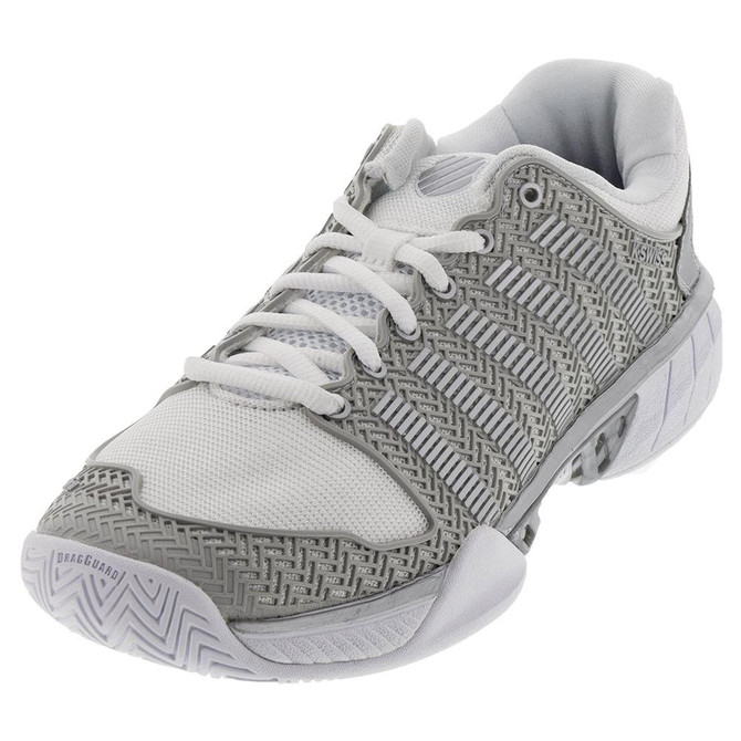 K-Swiss Women's Hypercourt Express Tennis Shoe (White/Highrise Grey, 6)