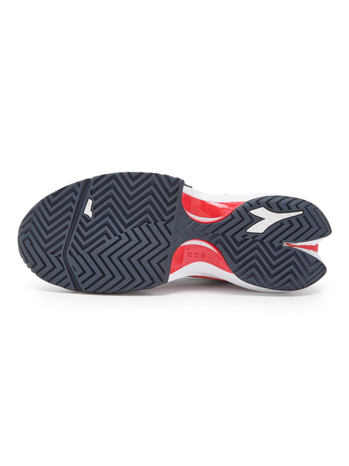 Diadora Men's Finale All Ground Tennis Shoe (Size 14.5, White/Blue/Fiery Red) (No Original Box)