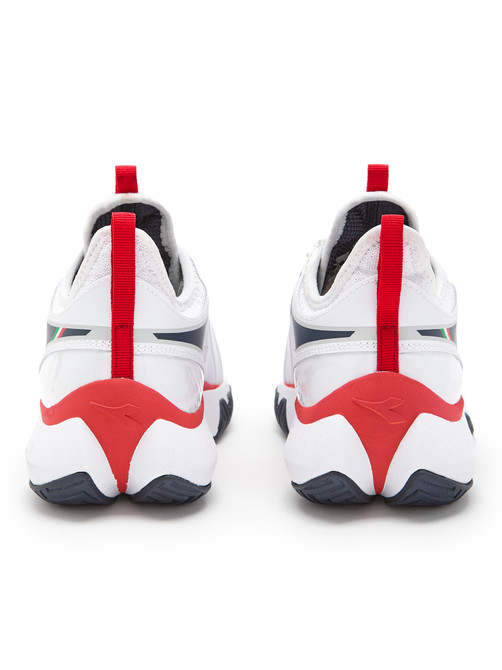 Diadora Men's Finale All Ground Tennis Shoe (Size 14.5, White/Blue/Fiery Red) (No Original Box)