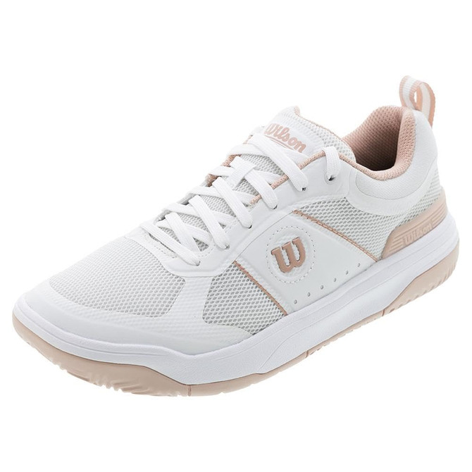 Wilson Women's Pickle Pro Tennis Shoes (8 Wide, White/White/Cameo Rose)