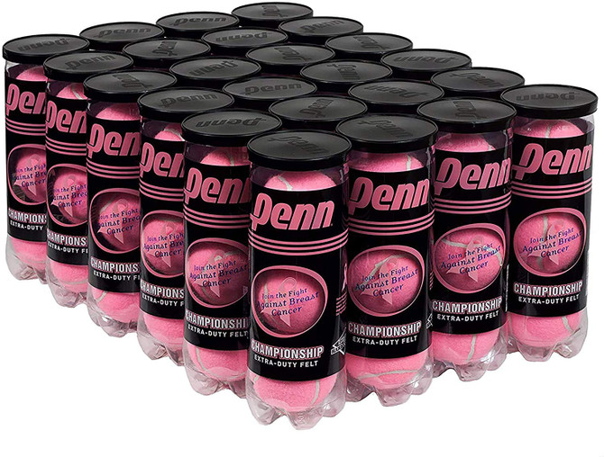 Penn Pink Championship Extra Duty Tennis Ball Case | 24 Cans | 72 Balls