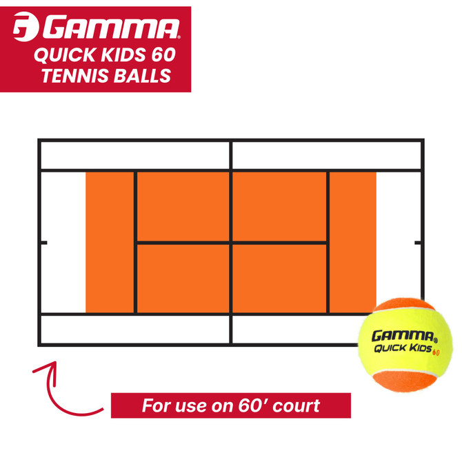 GAMMA Quick Kids 60 Tennis Ball | Kids & Beginners