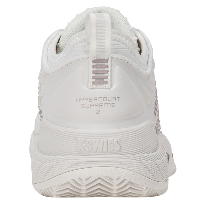 K-Swiss Women's Hypercourt Supreme 2 Clay Tennis Shoe (Blanc de Blanc/Rose Gold) 