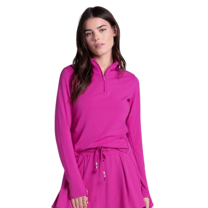 Lucky In Love Women's Pima Heritage 1/4 Zip with Thumbholes 