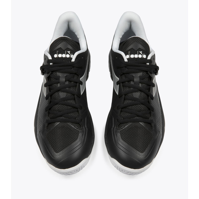 Diadora Men's B.Icon 2 All Ground Tennis Shoe (Black/Silver/White)