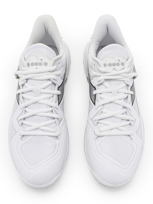 Diadora Men's B.Icon 2 All Ground Tennis Shoe (White/Silver, 7)