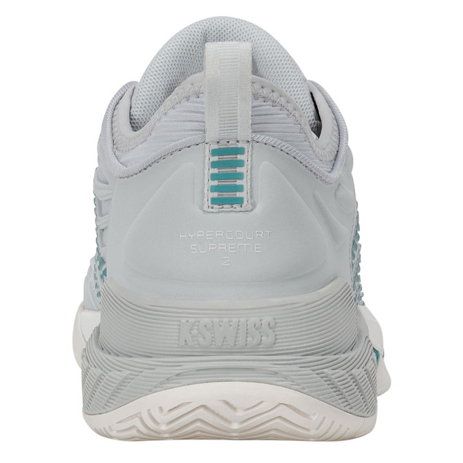 K-Swiss Women's Hypercourt Supreme 2 Tennis Shoe (Glacier Gray/Blanc de Blanc/Baltic) 