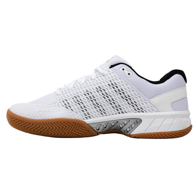 K-Swiss Men's Express Light Indoor Court Shoe  (White/Black/Silver)