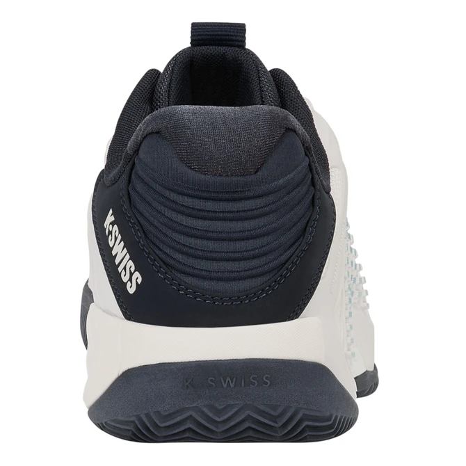 K-Swiss Men's Hypercourt Express 3 Clay Tennis Shoe (Blanc De Blanc/Carbon/Baltic)