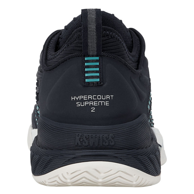 K-Swiss Men's Hypercourt Supreme 2 Tennis Shoe (Carbon/Blanc De Blanc/Baltic) 