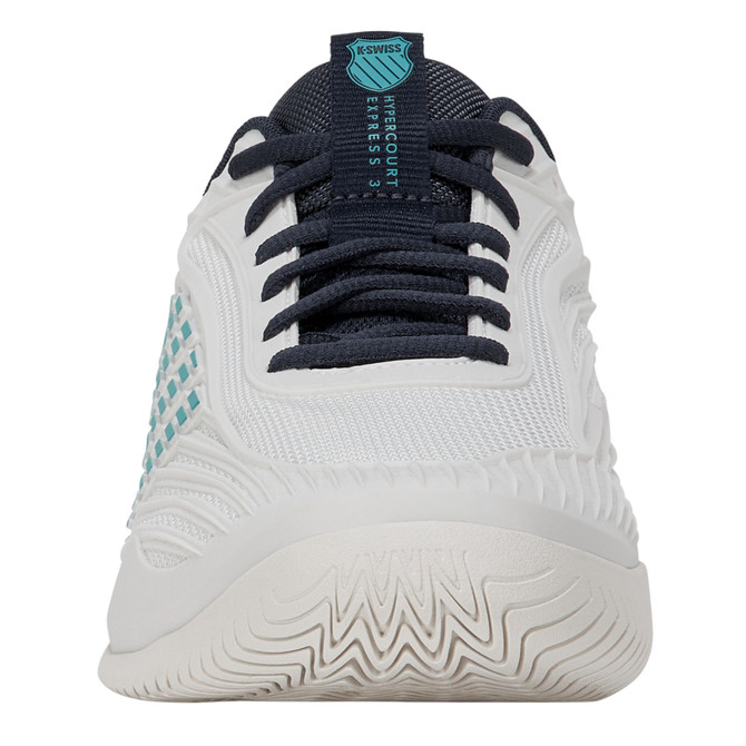 K-Swiss Men's Hypercourt Express 3 2E (Blanc De Blanc/Carbon/Baltic)