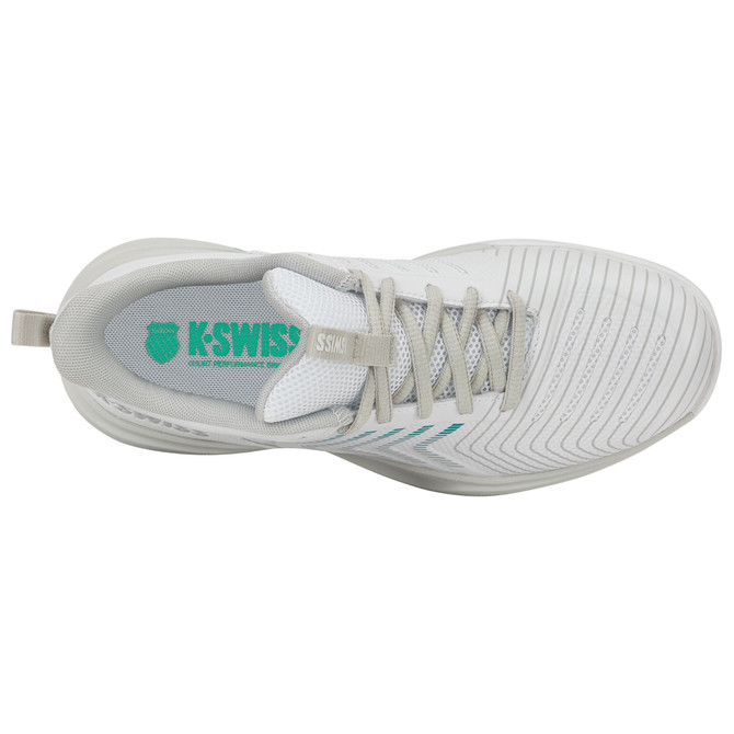 K-Swiss Women's Ultrashot Light Tennis Shoe (White/Dawn Blue/Baltic) 