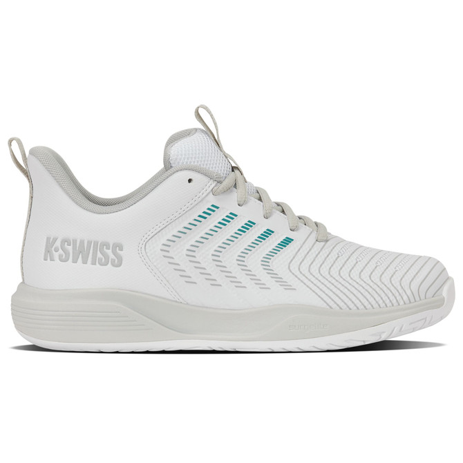 K-Swiss Women's Ultrashot Light Tennis Shoe (White/Dawn Blue/Baltic) 