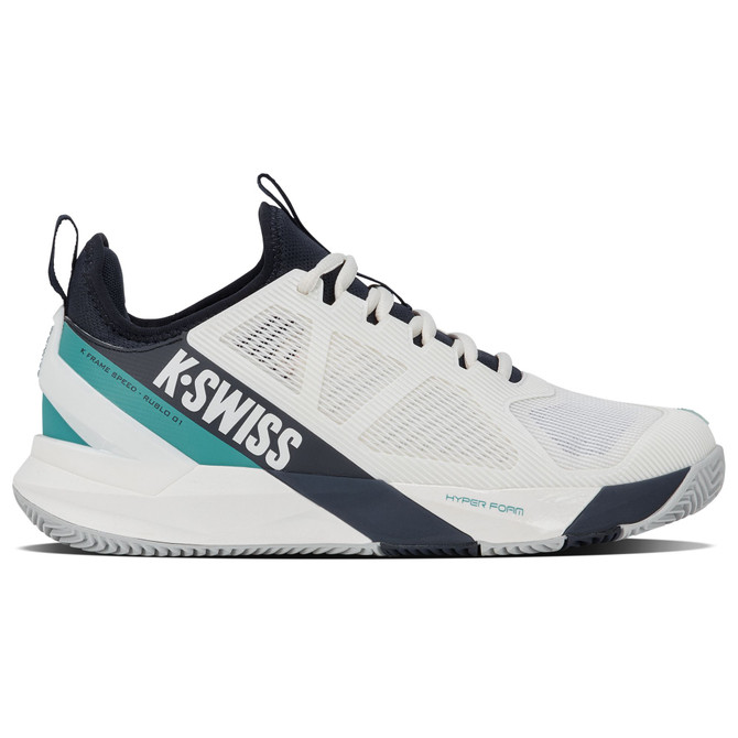 K-Swiss K-Frame Speed Rublo Clay Tennis Shoe (Blanc De Blanc/Carbon/Baltic) 