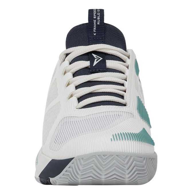 K-Swiss K-Frame Speed Rublo Clay Tennis Shoe (Blanc De Blanc/Carbon/Baltic) 