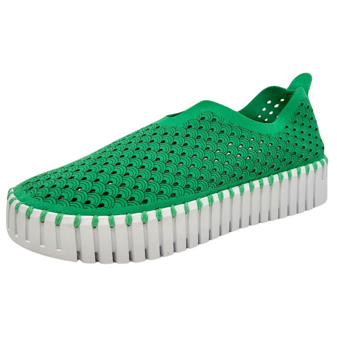 ILSE JACOBSEN HORNBAEK Women's Tulip 3373 Platform | Slip-On | Low-Top (Fern Green, 12)