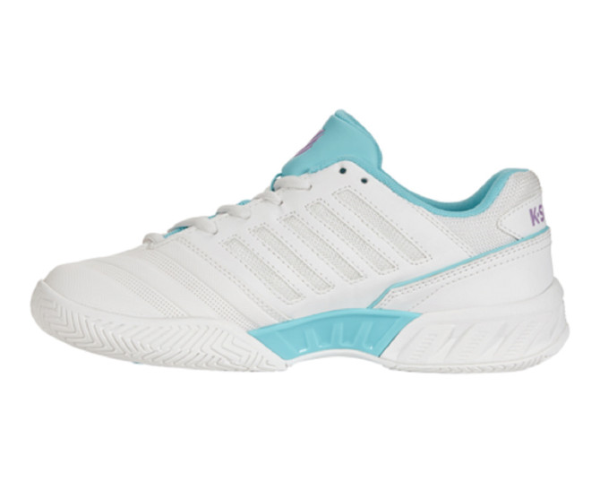 K-Swiss Women's Bigshot Light 4 Tennis Shoe (Size 6, Brilliant White/Angel Blue/Sheer Lilac)