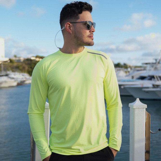 BloqUV Men's UPF 50+ Sun Protection Long Sleeve Jet Tee