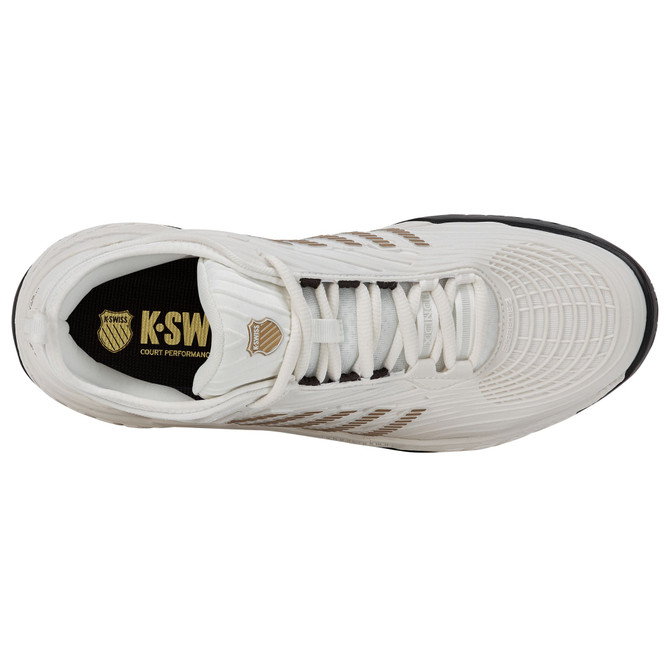 K-Swiss Men's Hypercourt Supreme 2 Tennis Shoe (Blanc De Blanc/Moonlight/Gold) 