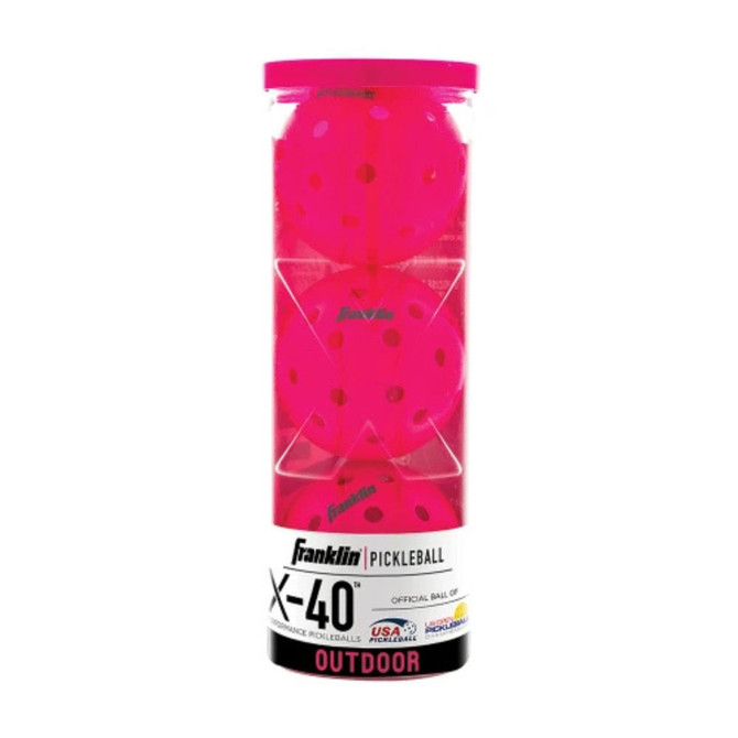 Franklin Sports X-40 Outdoor Pickleball Balls (Pink)