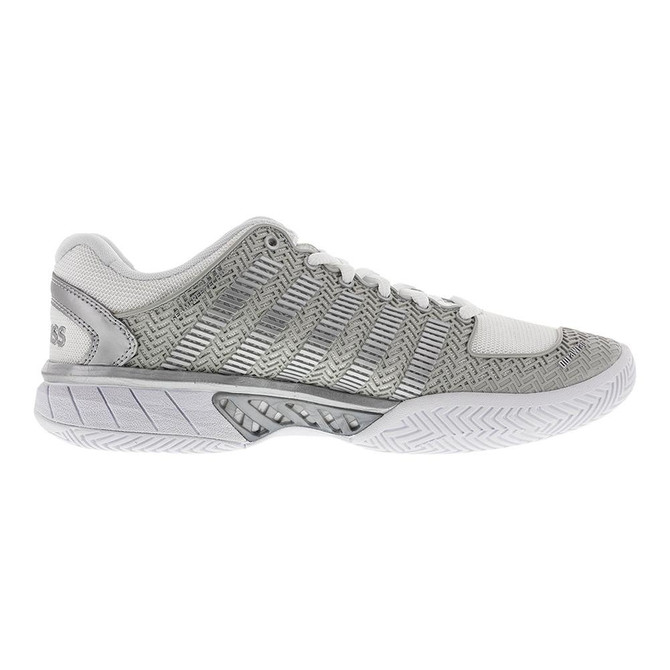 K-Swiss Women's Hypercourt Express Tennis Shoe (Size 6, White/Highrise Grey)(No Original Box)