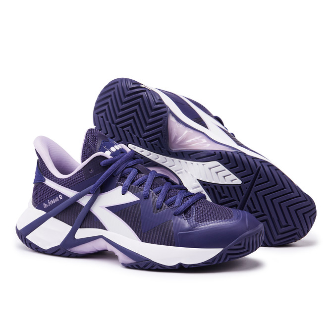 Diadora Women's B.Icon 2 All Ground Tennis Shoe  (Astral Aura/White)