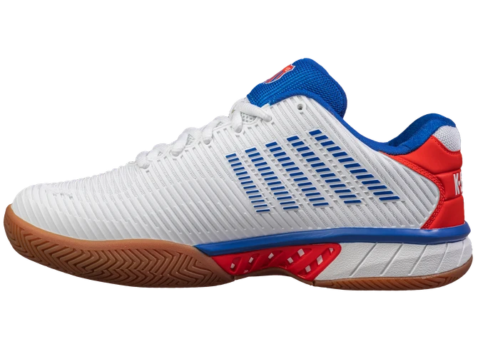 K-Swiss Men's Hypercourt Express 2 Indoor Tennis Shoe, Size 11 (White/Red) (No original box)