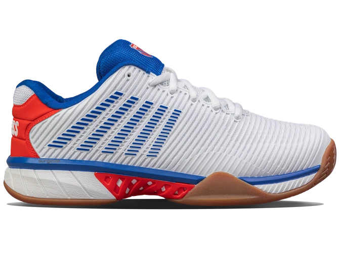 K-Swiss Men's Hypercourt Express 2 Indoor Tennis Shoe, Size 11 (White/Red) (No original box)