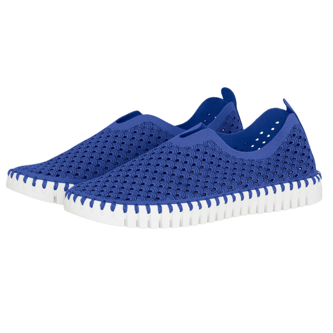 ILSE JACOBSEN HORNBAEK Women's Tulip 139 Flat | Slip-On | Low-Top, Size 40 (Blue Web) (No original box)