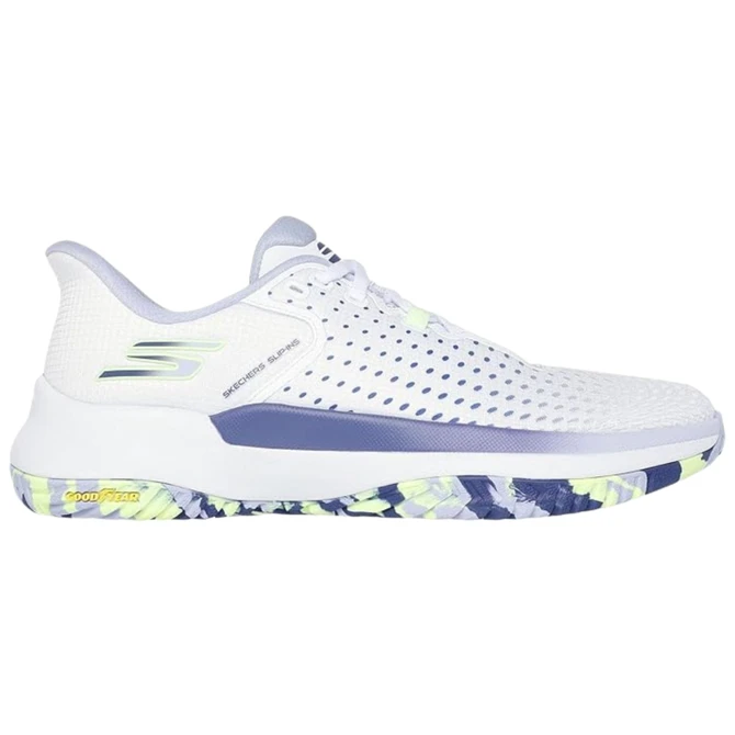Skechers Women's Viper Court Elite. (Size 11, White/Purple/Lavender)