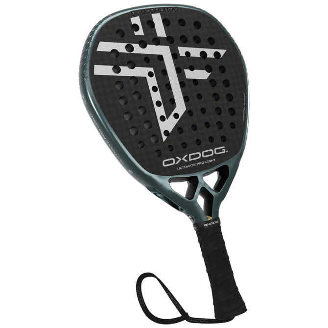 Oxdog Ultimate Pro Light Padel Racquet (Black/Teal/Silver)