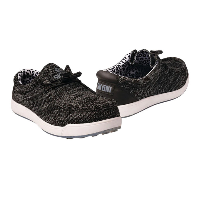 SKONI Women's Spikeless | Slip On | Lightweight | Golf Shoe (Size 6, Black/Leopard)(No Original Box)