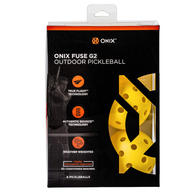 Onix Fuse G2 Outdoor Pickleball Balls (Yellow, 6-Pack)