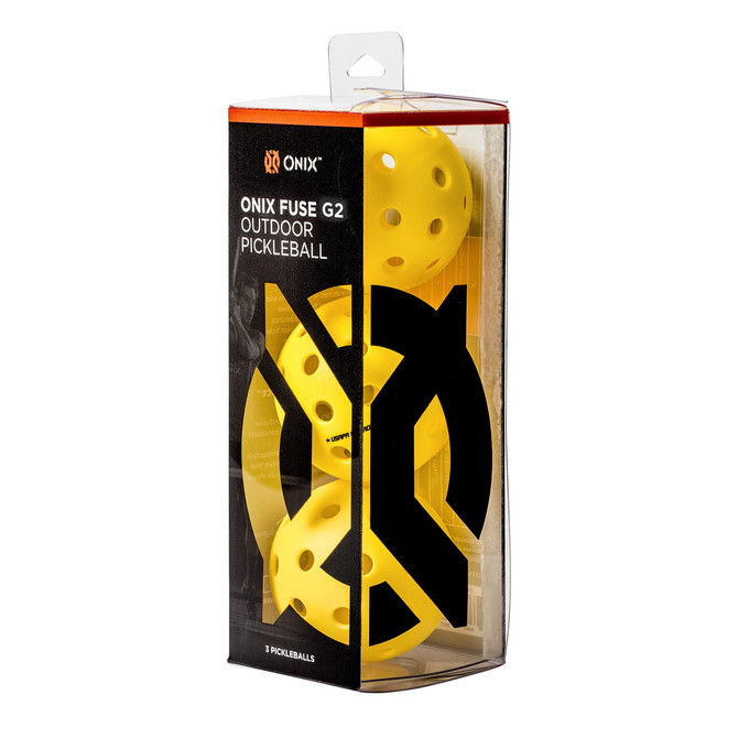 Onix Fuse G2  Outdoor Pickleball Balls (Yellow, Box of 3)