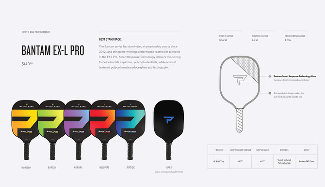 Paddletek Bantam EX-L Pro Pickleball Paddle