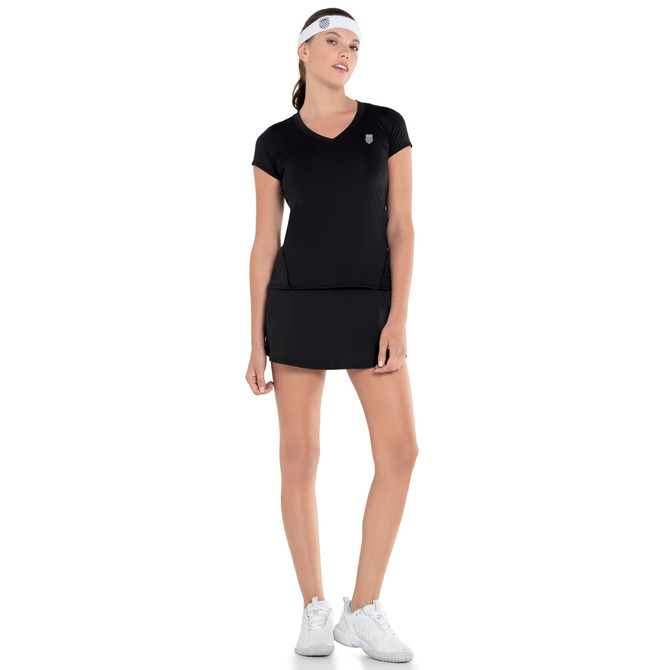 K-Swiss Women's Excel V-Neck Short Sleeve Tennis Shirt 