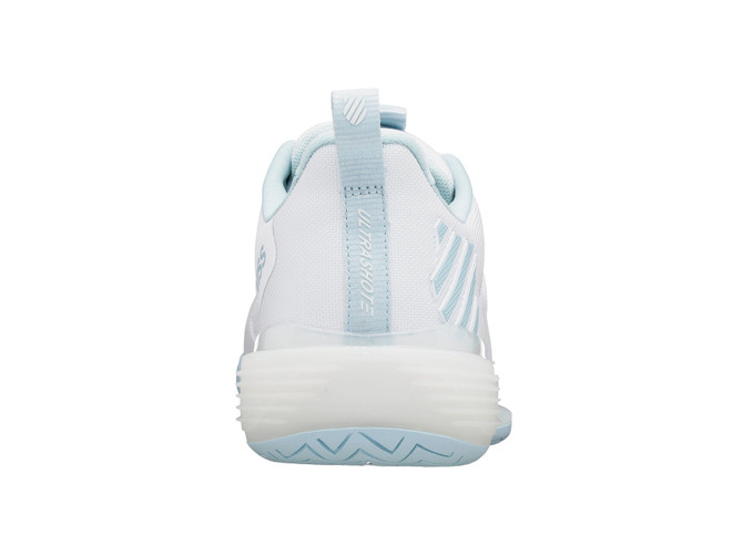 K-Swiss Women's Ultrashot 3 Tennis Shoe (White/Blue Glow)