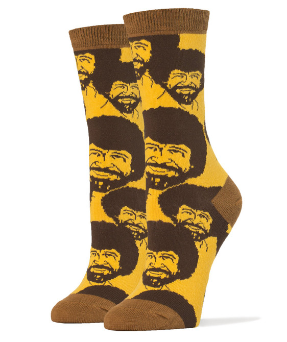 Oooh Yeah! Women's Bob Ross Crew Socks (Flash Mob)